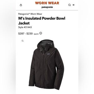 XS Men’s Insulated Powder Bowl Jacket